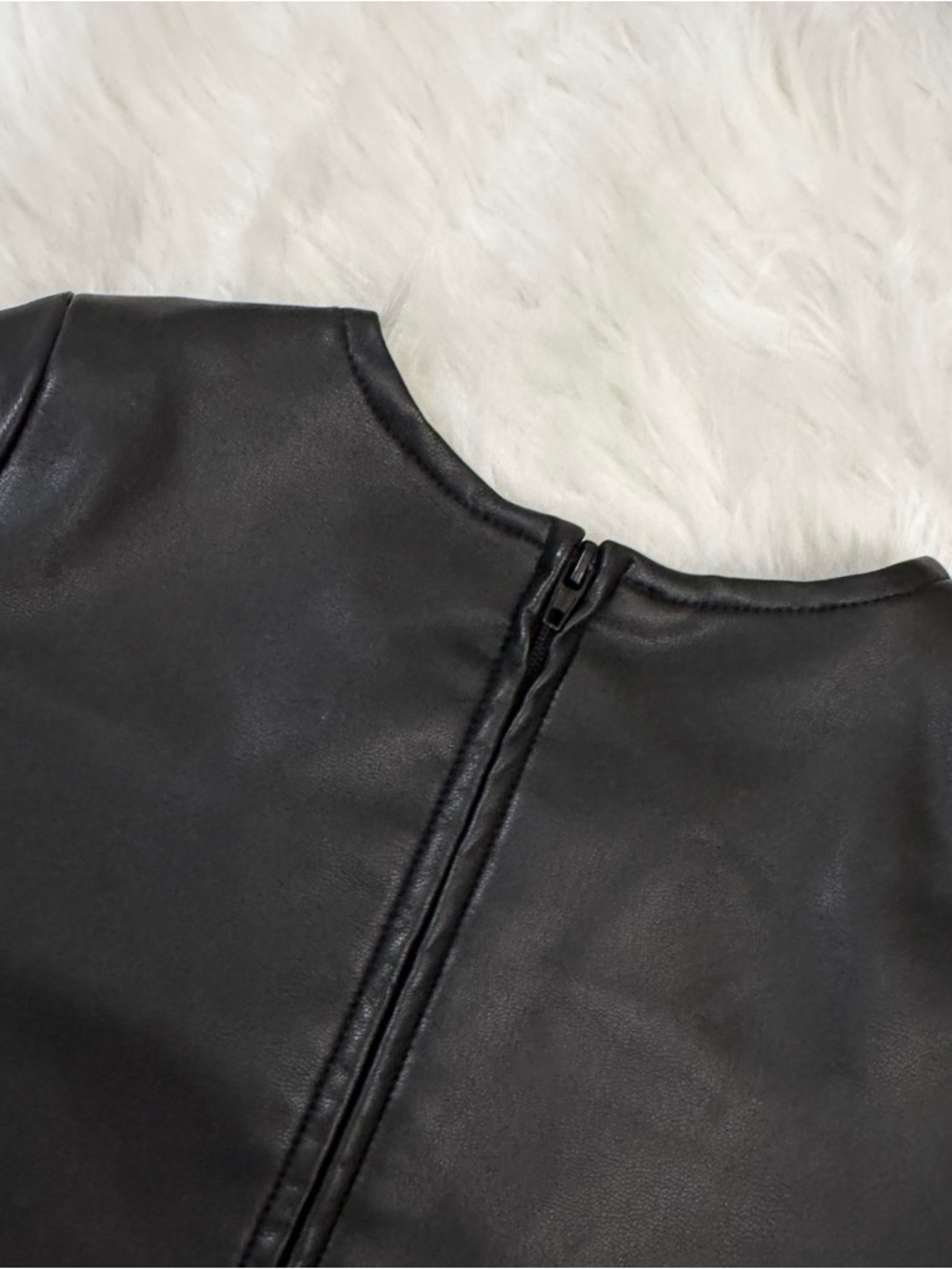Habitual Black Faux Leather Pocket Dress for Girls - Picture 8 of 10